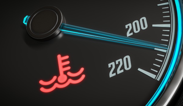 Das Symbol eines Thermometers im Wasser leuchtet auf, wenn eine Motorüberhitzung droht.